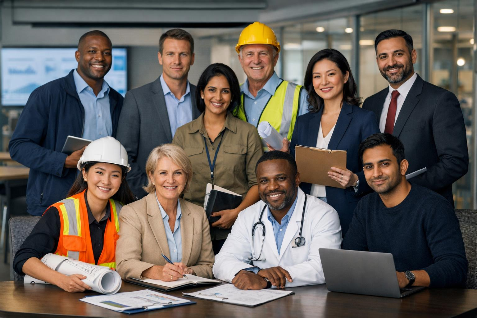 Professionals from different industries and backgrounds
